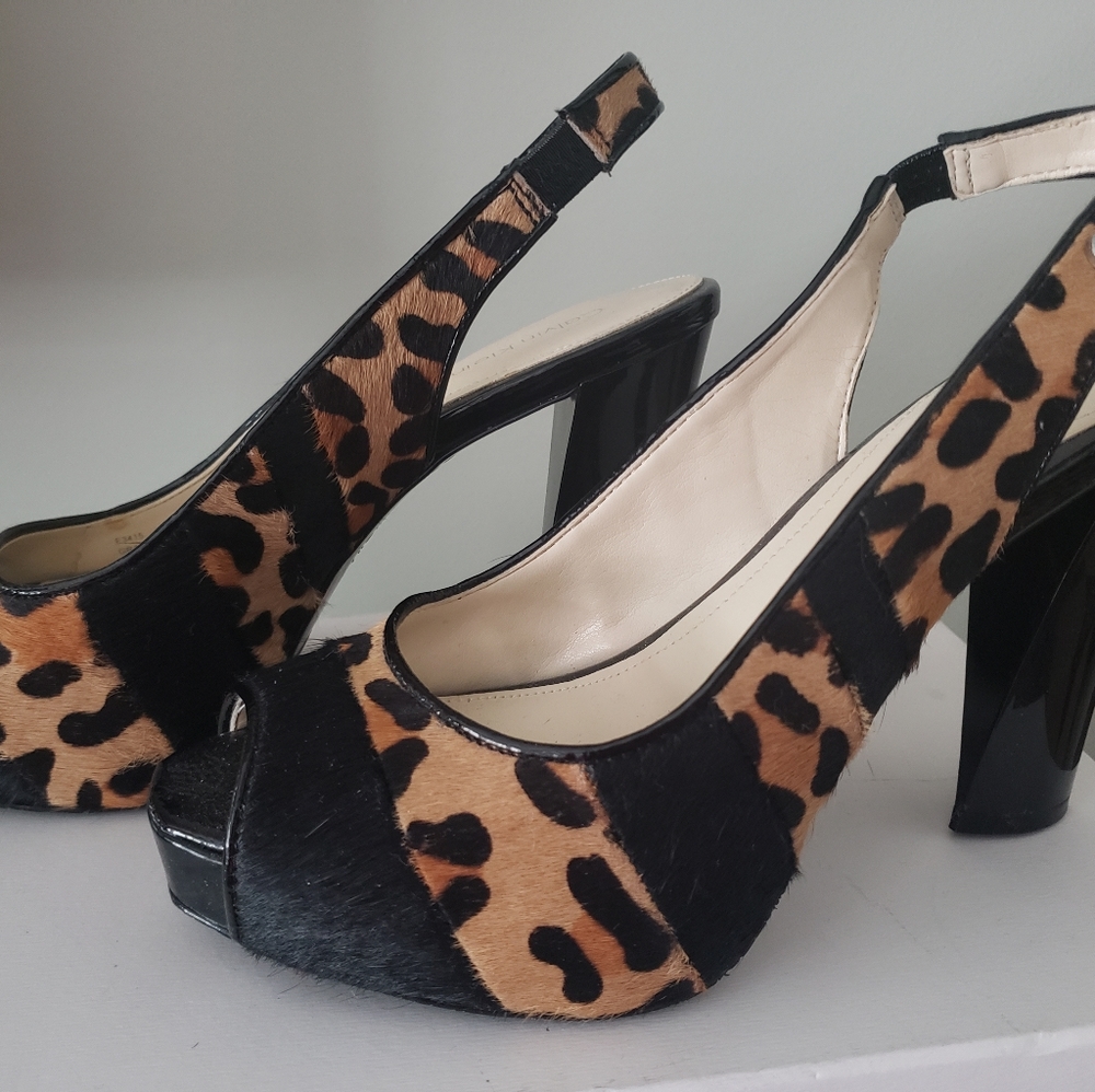 Calvin Klein Leopard Platform Heels